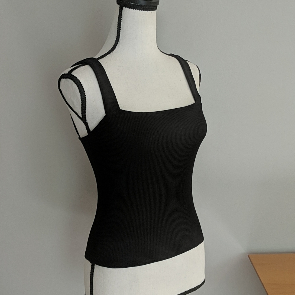 NWOT Express Fitted Ribbed Square Neck Tank - Picture 3 of 6